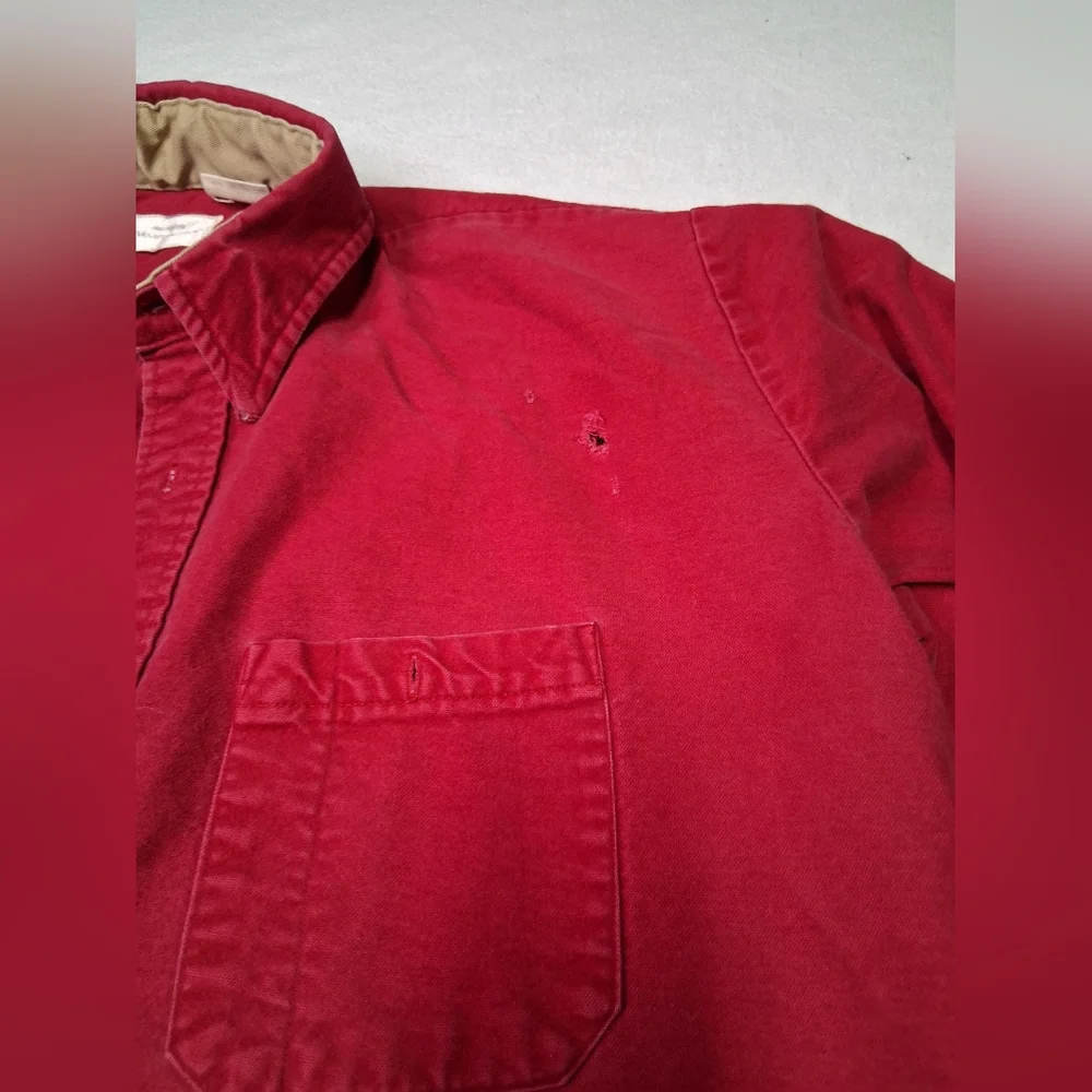 Sears Wearmaster Vintage Men's Red Button-Front Casual Shirt - Picture 5 of 8